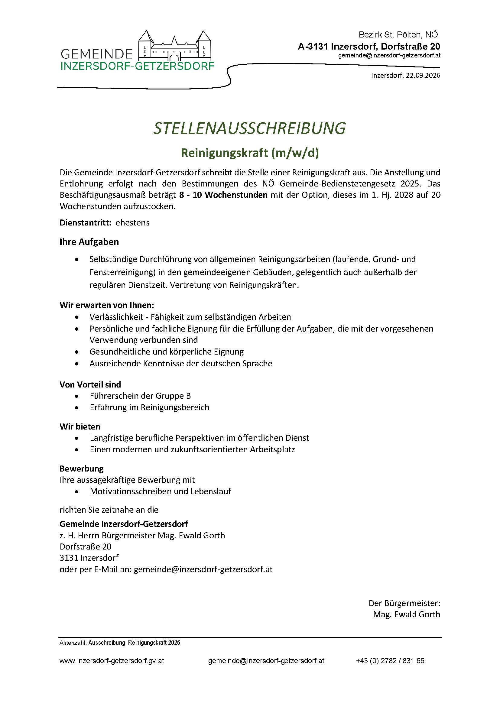 Reinigung Inzersdorf