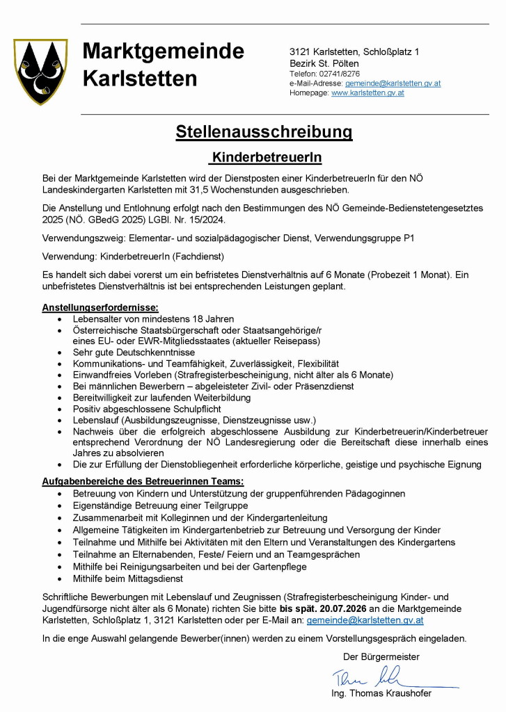 Kinderbetreuung Karlstetten